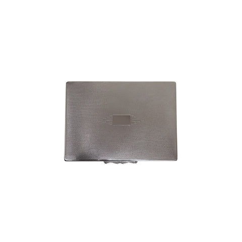 Vintage 6.5" Box with Engine-Turned Lid and Deco Detailed Border Around Rectangular Badge