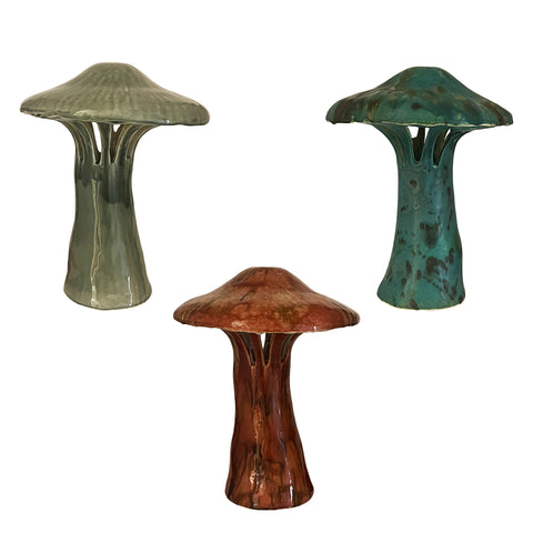 Ceramic Polychrome Marbled Shroom Lamp