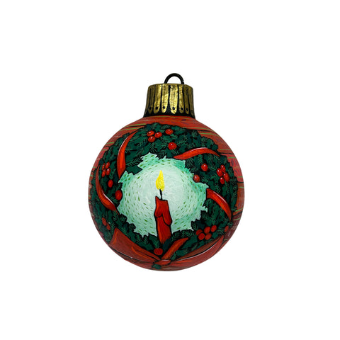 Papier Mache 6" Round Ornament