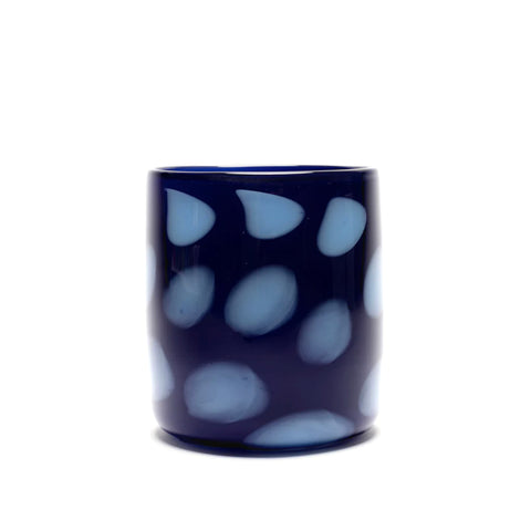 Midnight Blue Vase with Light Blue Spots
