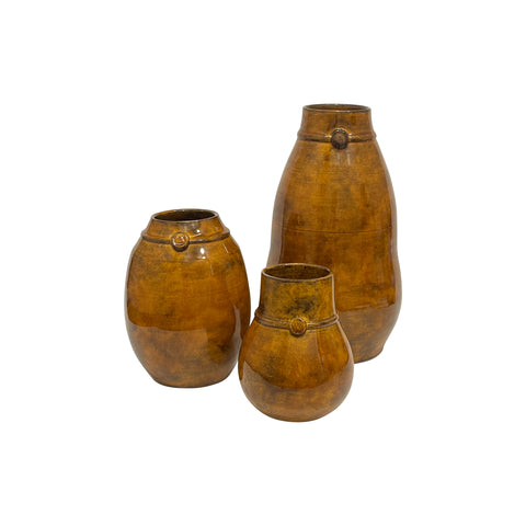 Nicholas Newcomb Banded Vase in Amber