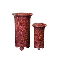 Ball Foot Vase in Acid Cranberry Glaze