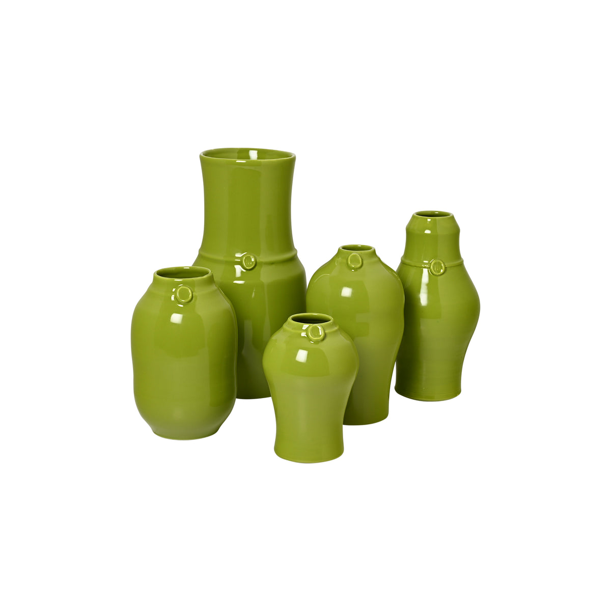 Nicholas Newcomb Banded Vase in Sour Apple