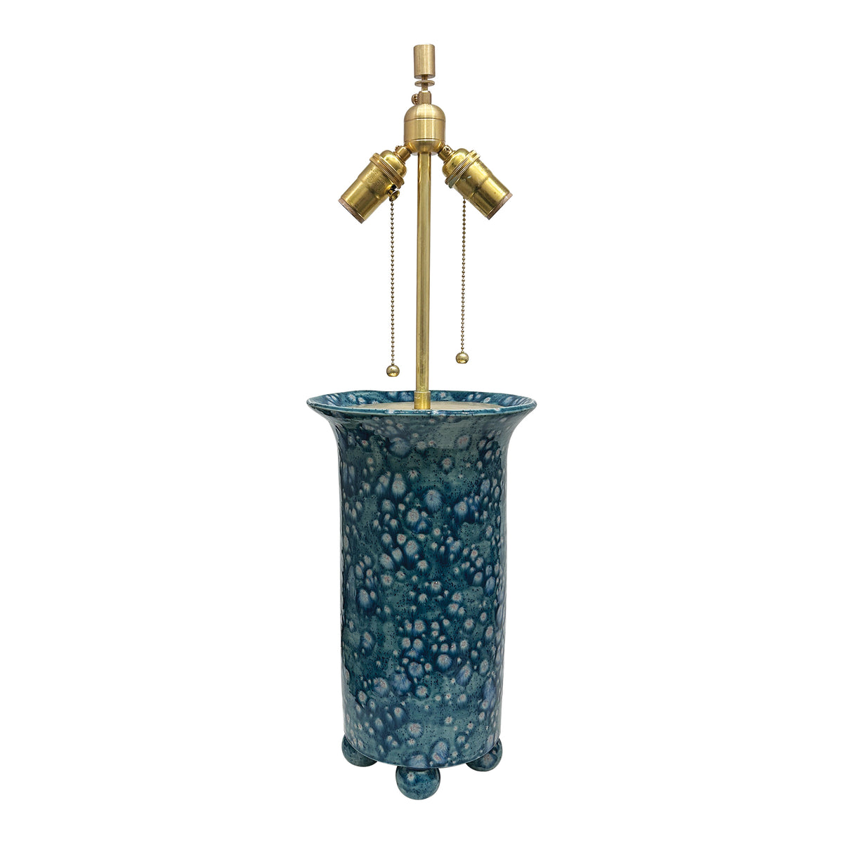 Medium Ball Foot Lamp in Bursty Blue Glaze