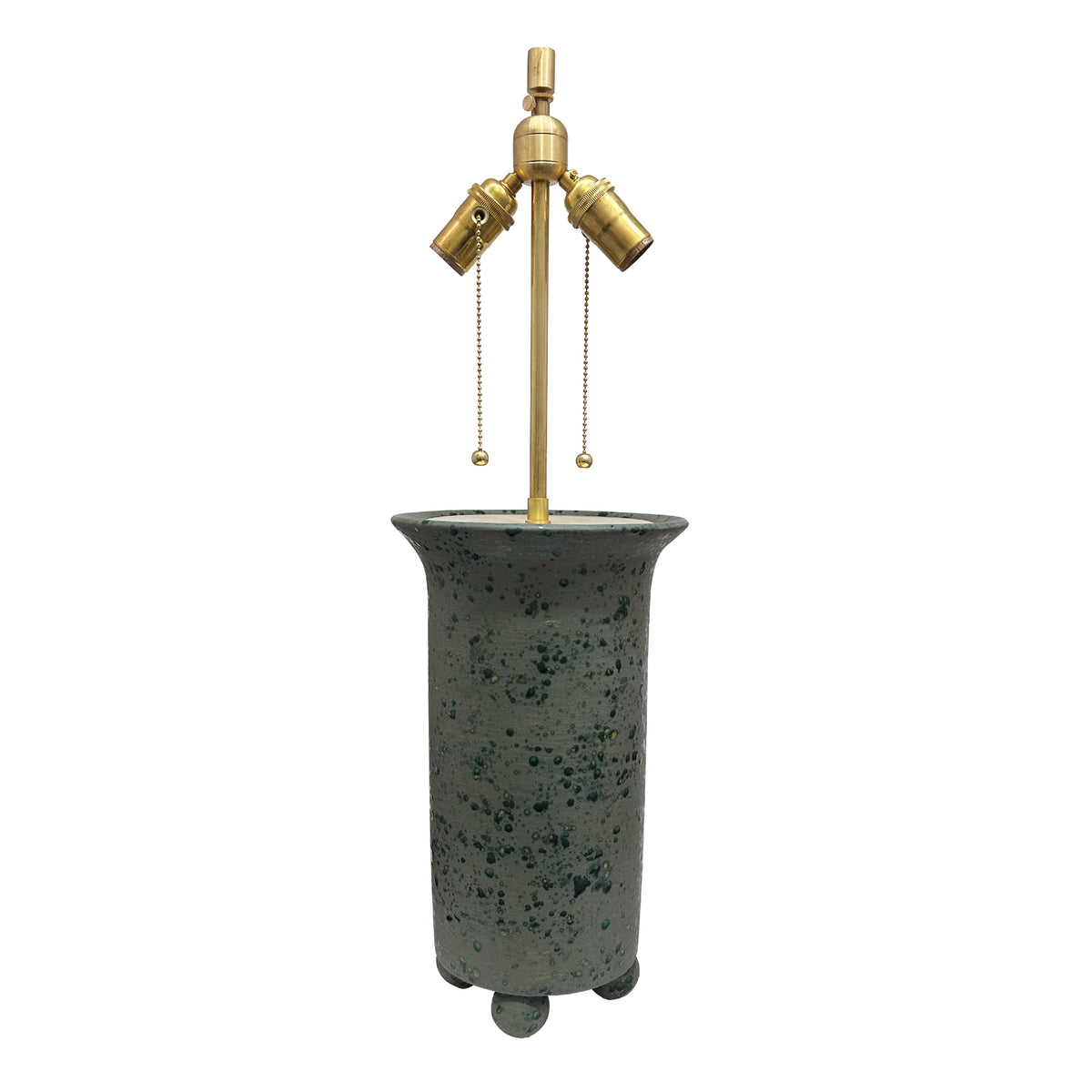 Medium Ball Foot Lamp in Slate Green Matte Glaze