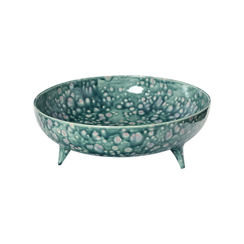 Bursty Blue Tripod Bowl