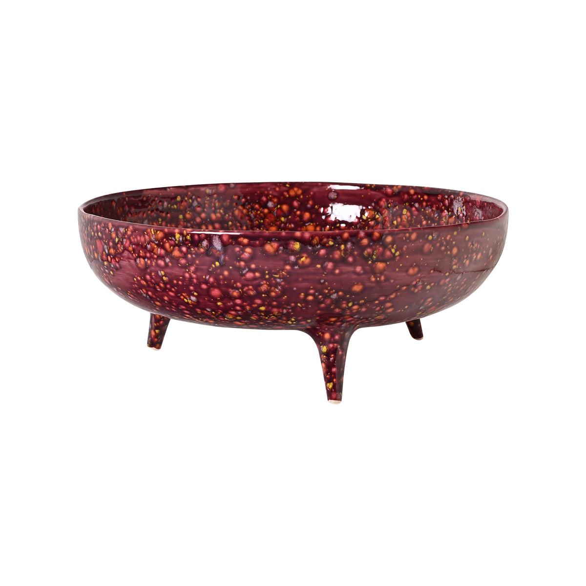 Acid Cranberry Tripod Bowl