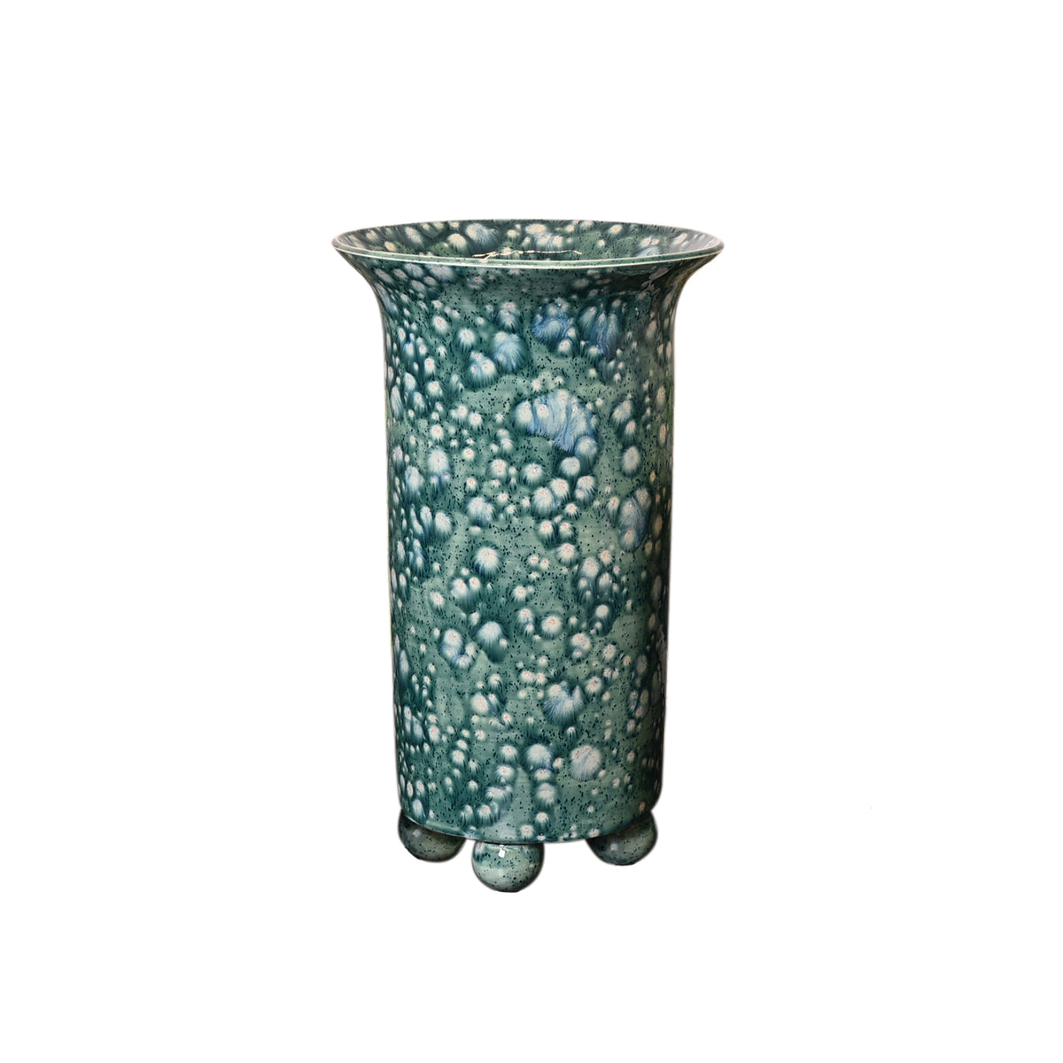 Ball Foot Vase in Bursty Blue Glaze