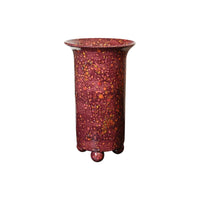 Ball Foot Vase in Acid Cranberry Glaze