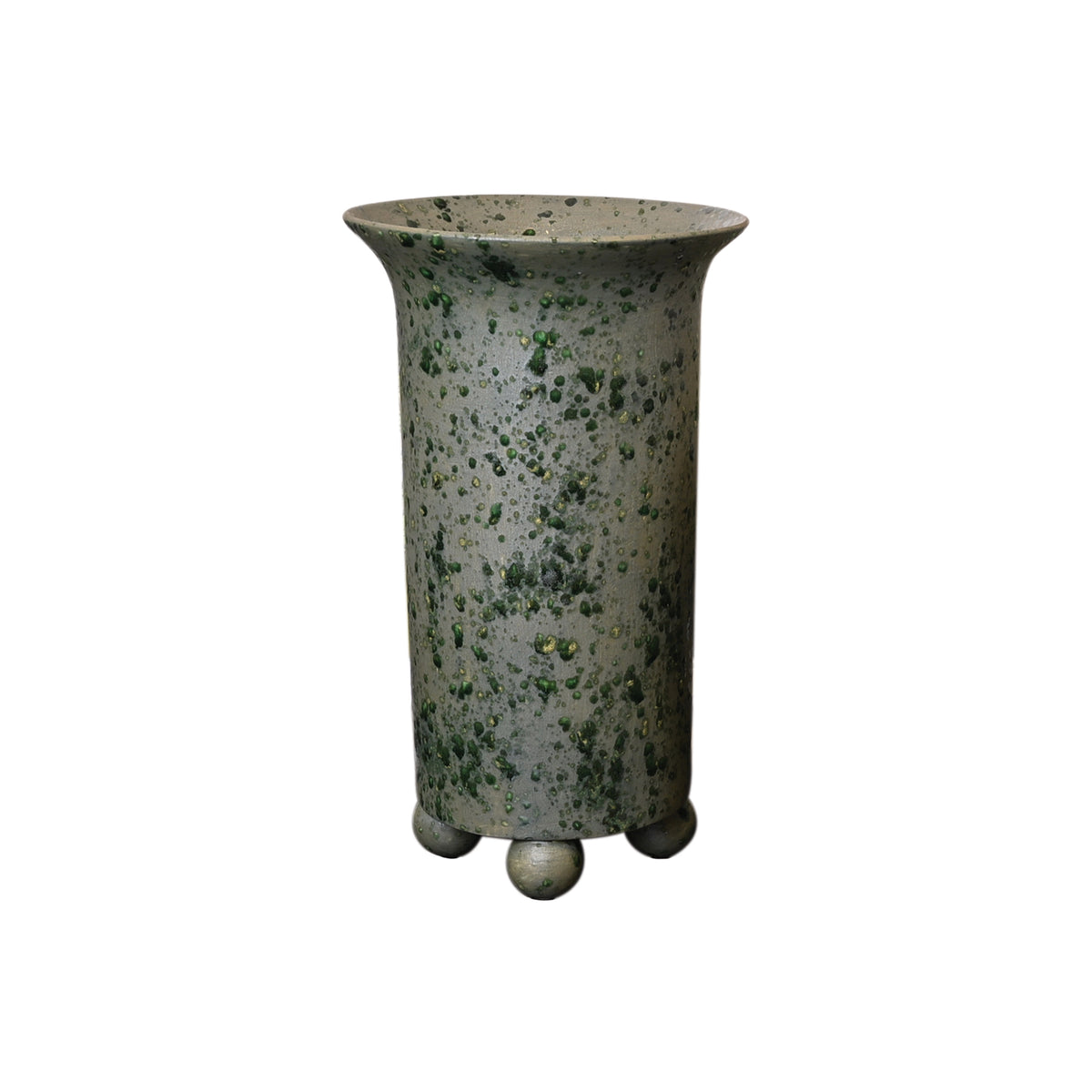 Ball Foot Vase in Slate Green Matte Glaze