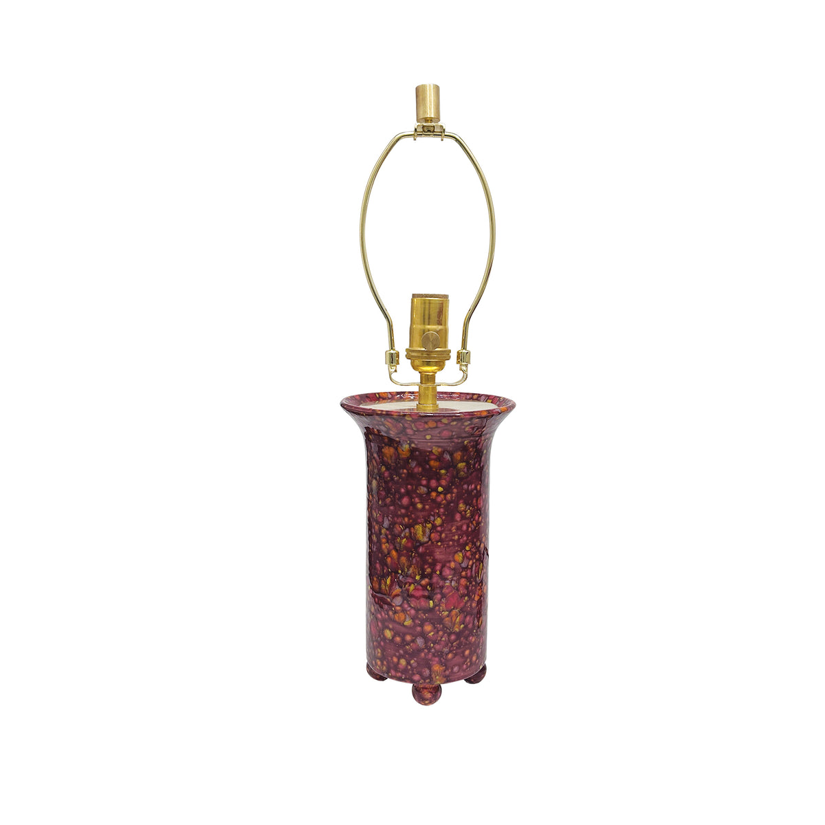 Small Ball Foot Lamp in Acid Cranberry Glaze