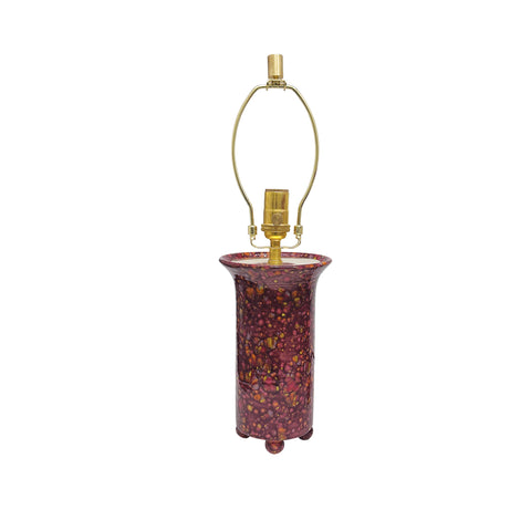 Small Ball Foot Lamp in Acid Cranberry Glaze