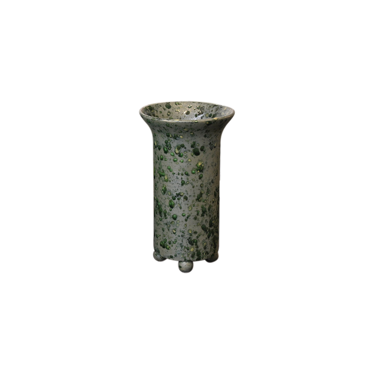 Ball Foot Vase in Slate Green Matte Glaze