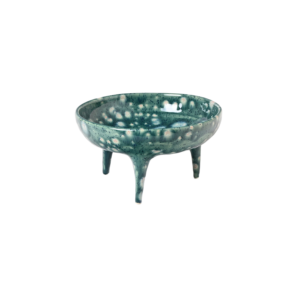 Bursty Blue Tripod Bowl