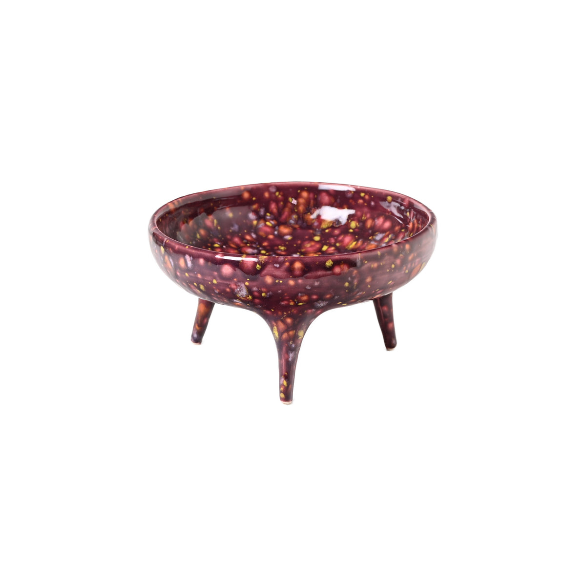 Acid Cranberry Tripod Bowl