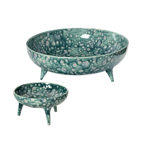 Bursty Blue Tripod Bowl