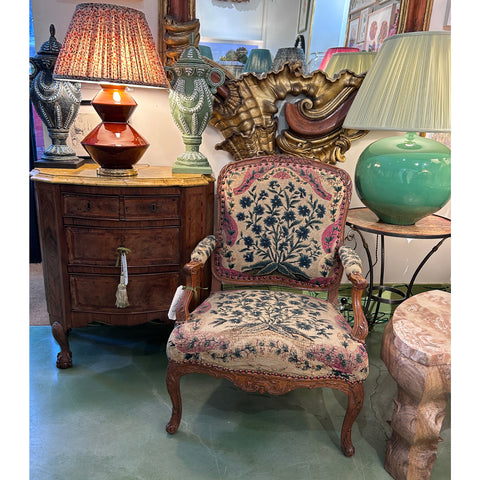 19th C. Italian Walnut Commodino with Siena Marble Top