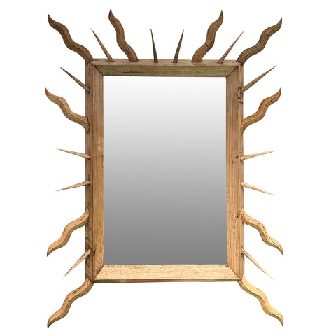 Nurio Mirror in Natural with Silver Leaf