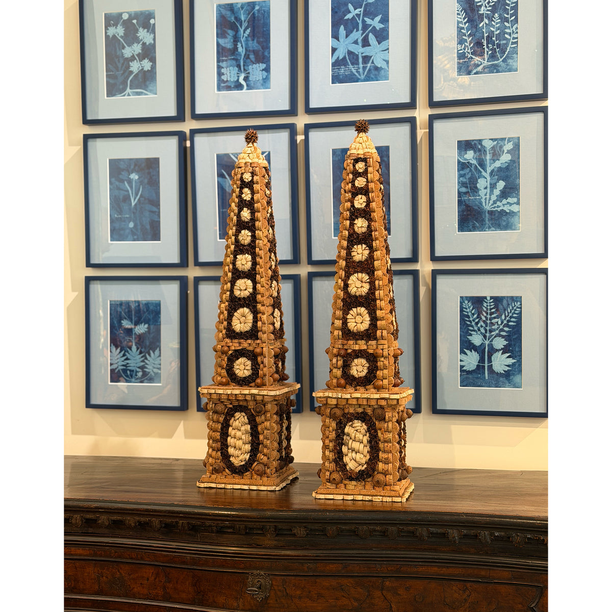Marian McEvoy, Pair of Large Corkillage Obelisks