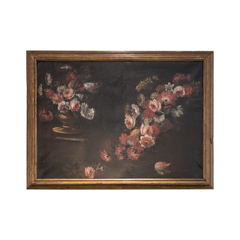 Pair of 17th Century Spanish Floral Oil Paintings