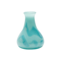 Aqua Vase with Sky Blue Zig Zags
