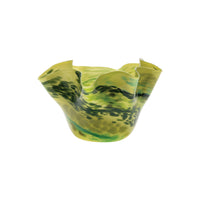 Pistachio Wavy Bowl with Forest Green, Cactus, and Teal Strokes