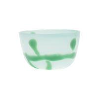 Seafoam Bowl with Cactus Green Strokes and Spots