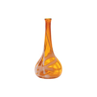 Transparent Sienna Dropneck Vase with White Strokes
