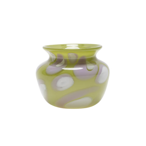 Pistachio Vase with Grey and White Spots