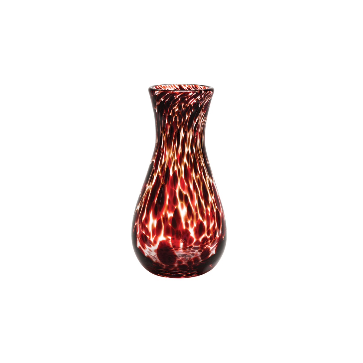 Burgundy / Transparent Spotted Bud Vase