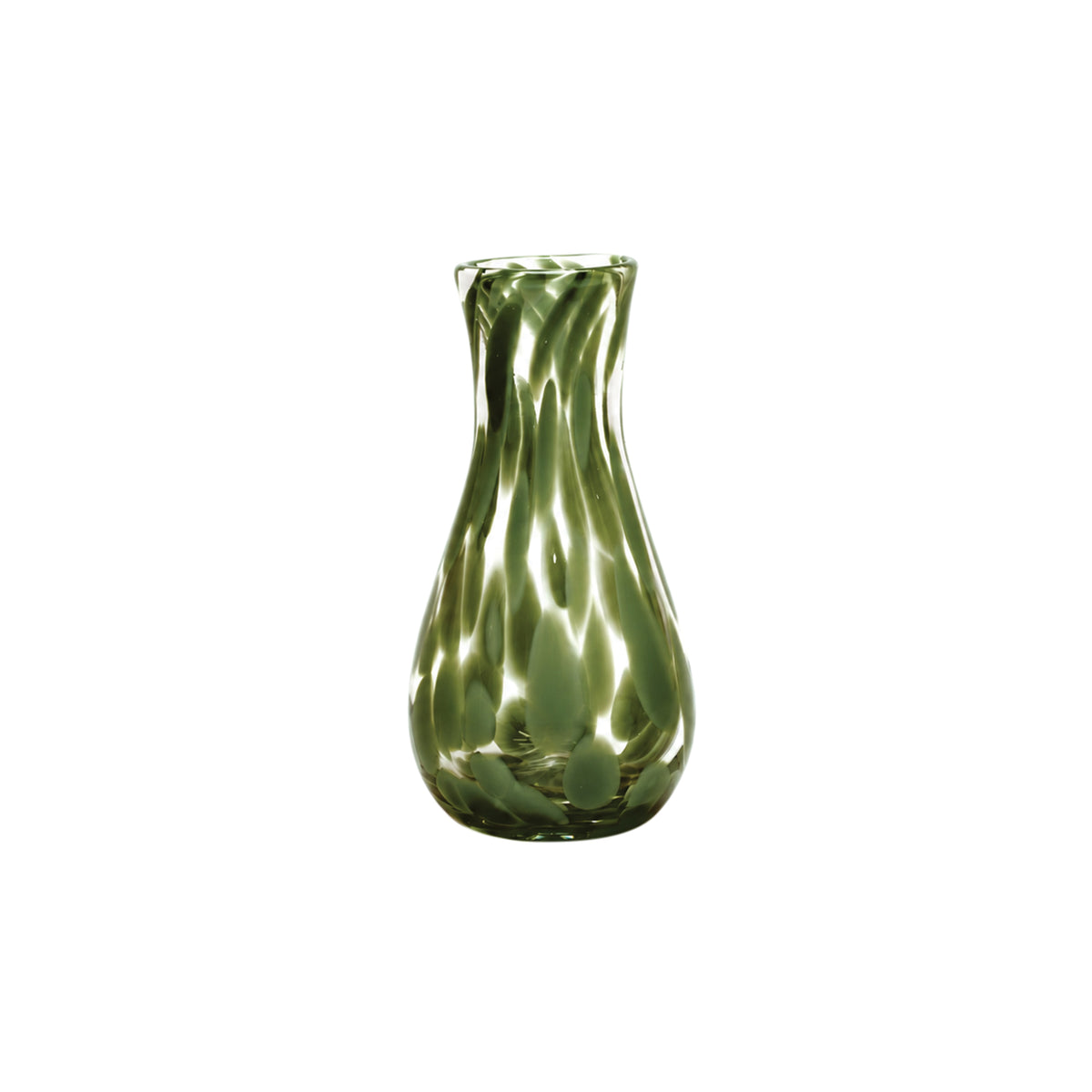 Moss Green / Spotted Transparent Bud Vase
