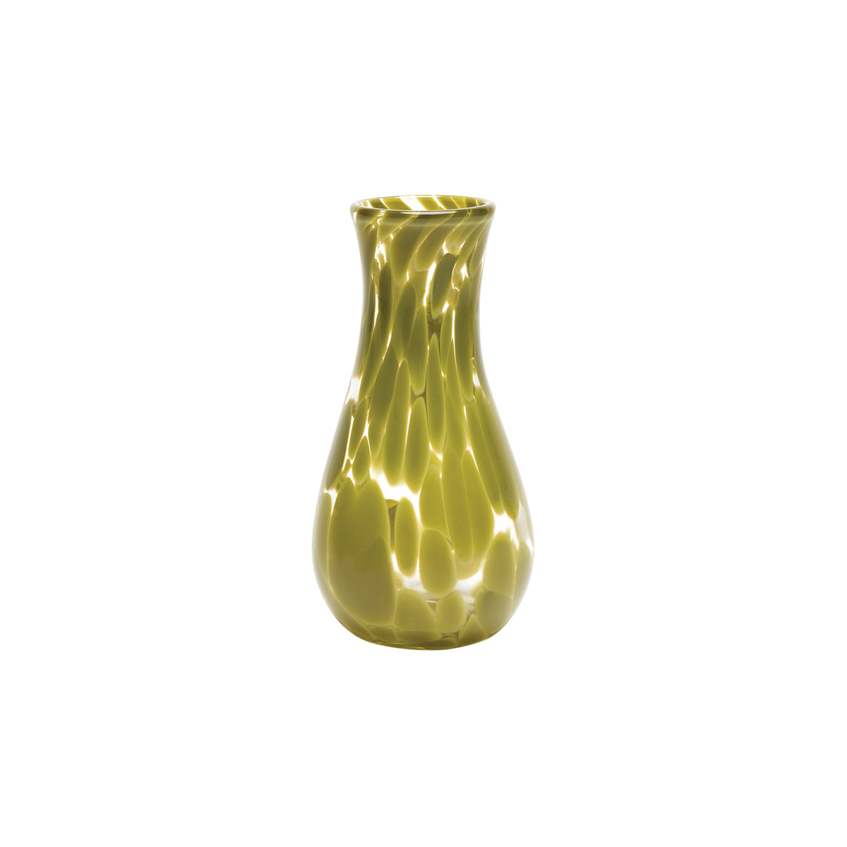 Pistachio / Transparent Spotted Bud Vase
