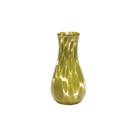 Pistachio / Transparent Spotted Bud Vase