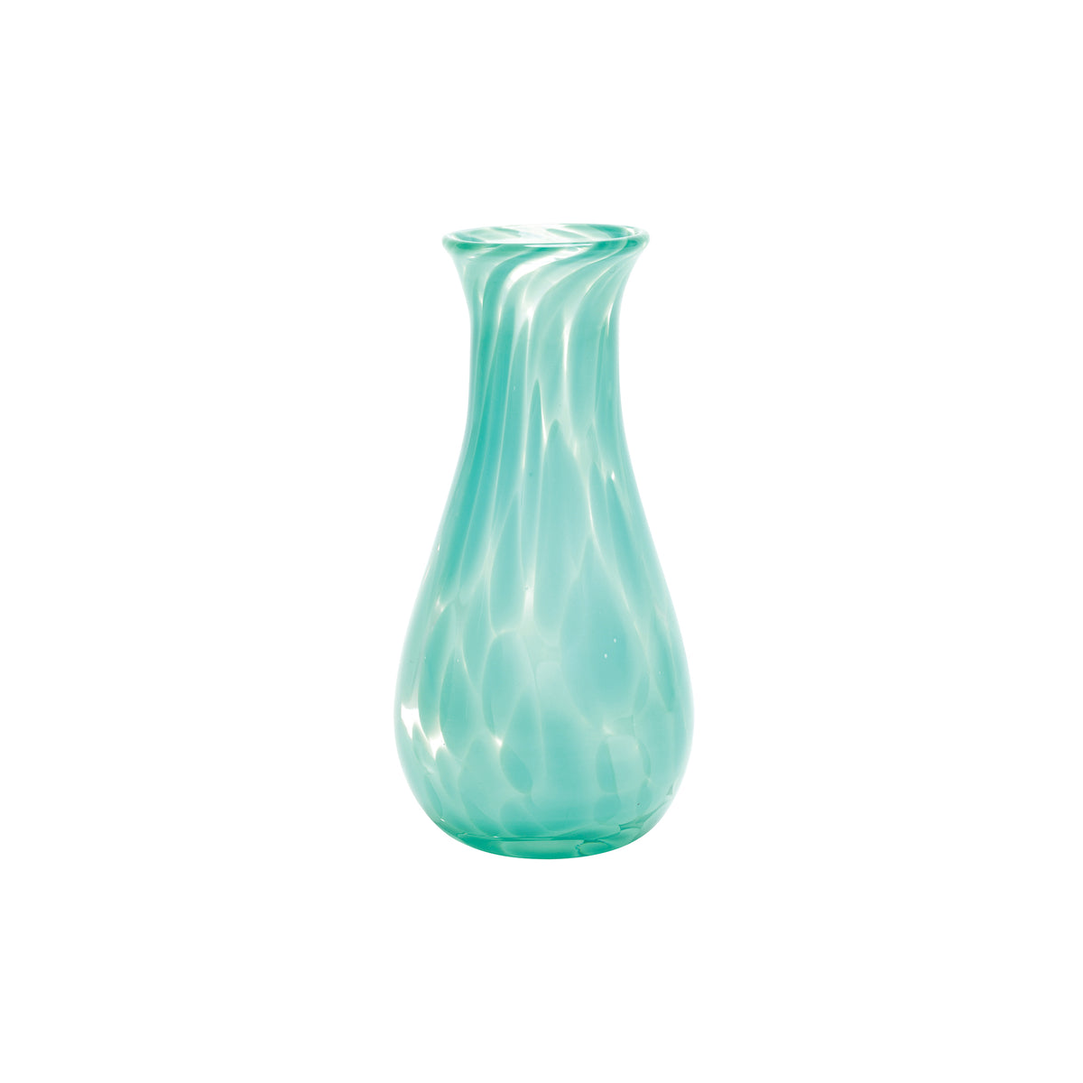 Teal / Spotted Transparent Bud Vase