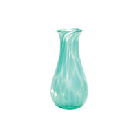 Teal / Spotted Transparent Bud Vase