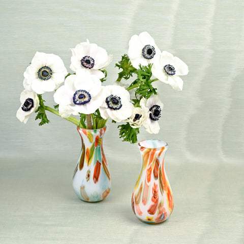 White and Rainbow Bud Vase