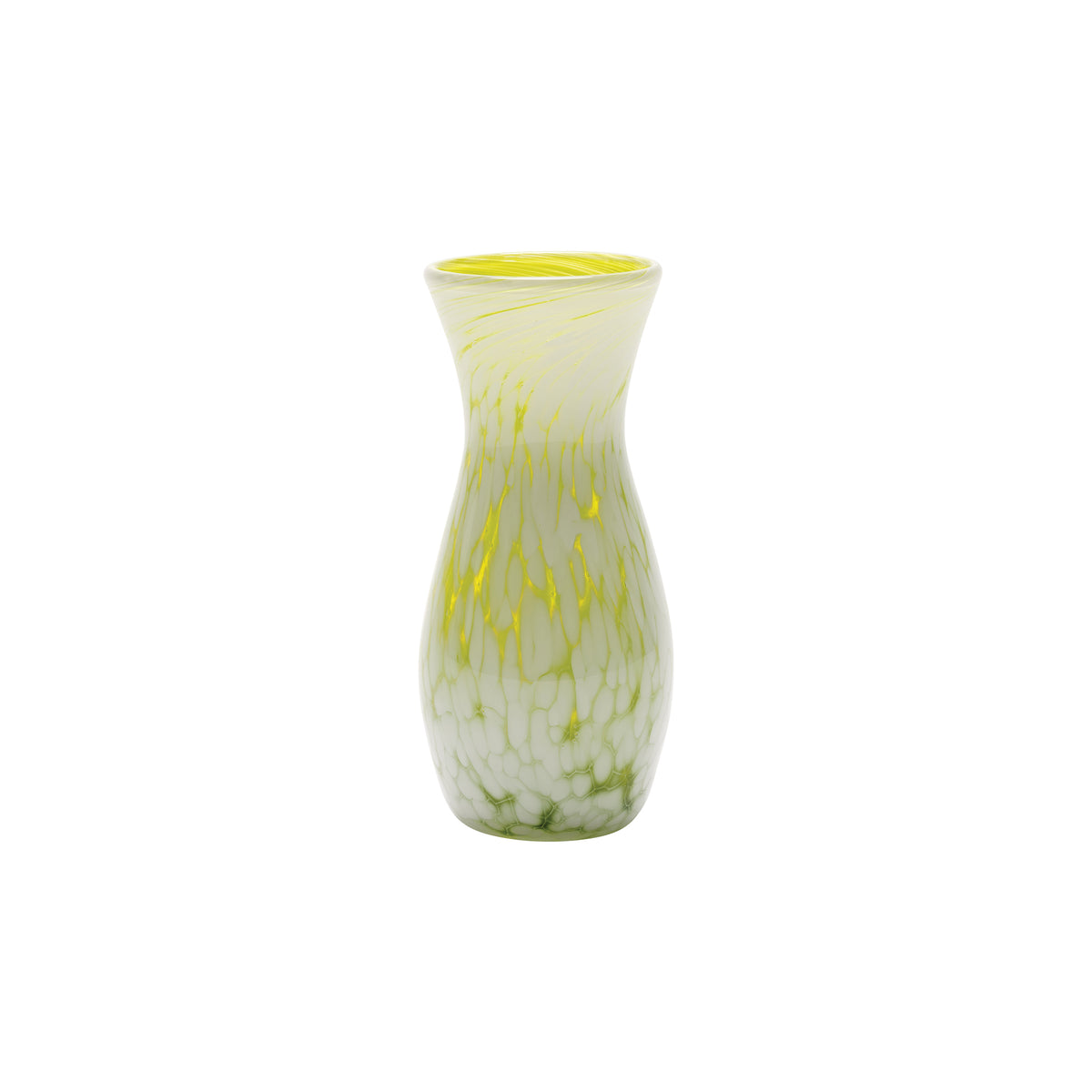 Transparent Olive / White Spotted Vase