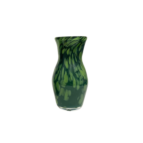 Forest Green Vase with Emerald Green Spots