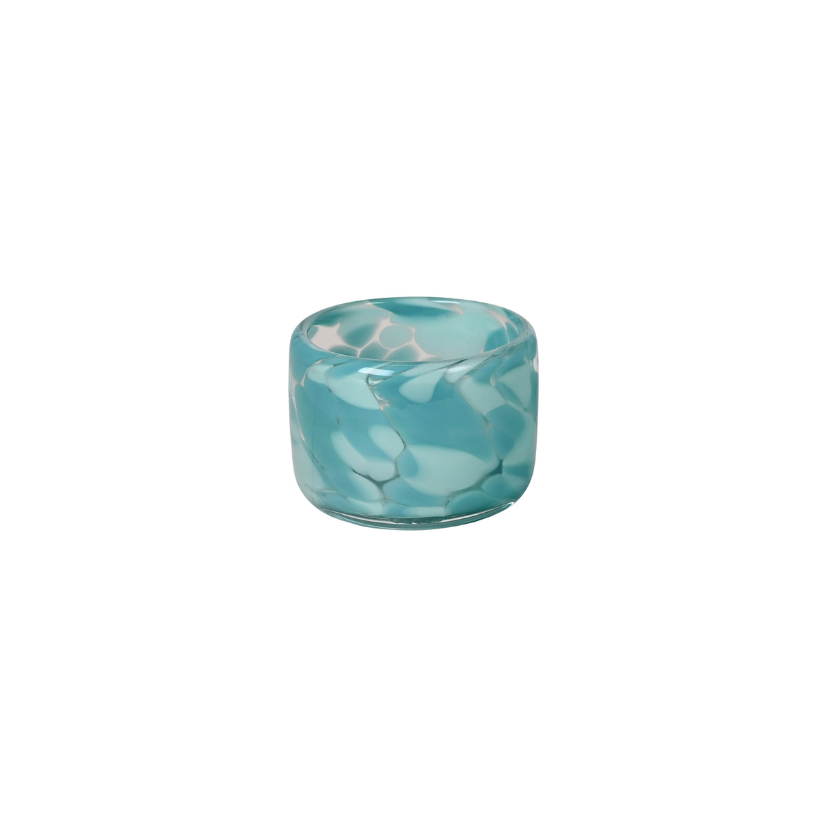 Transparent Candy Bowl with Aqua and Seafoam Spots