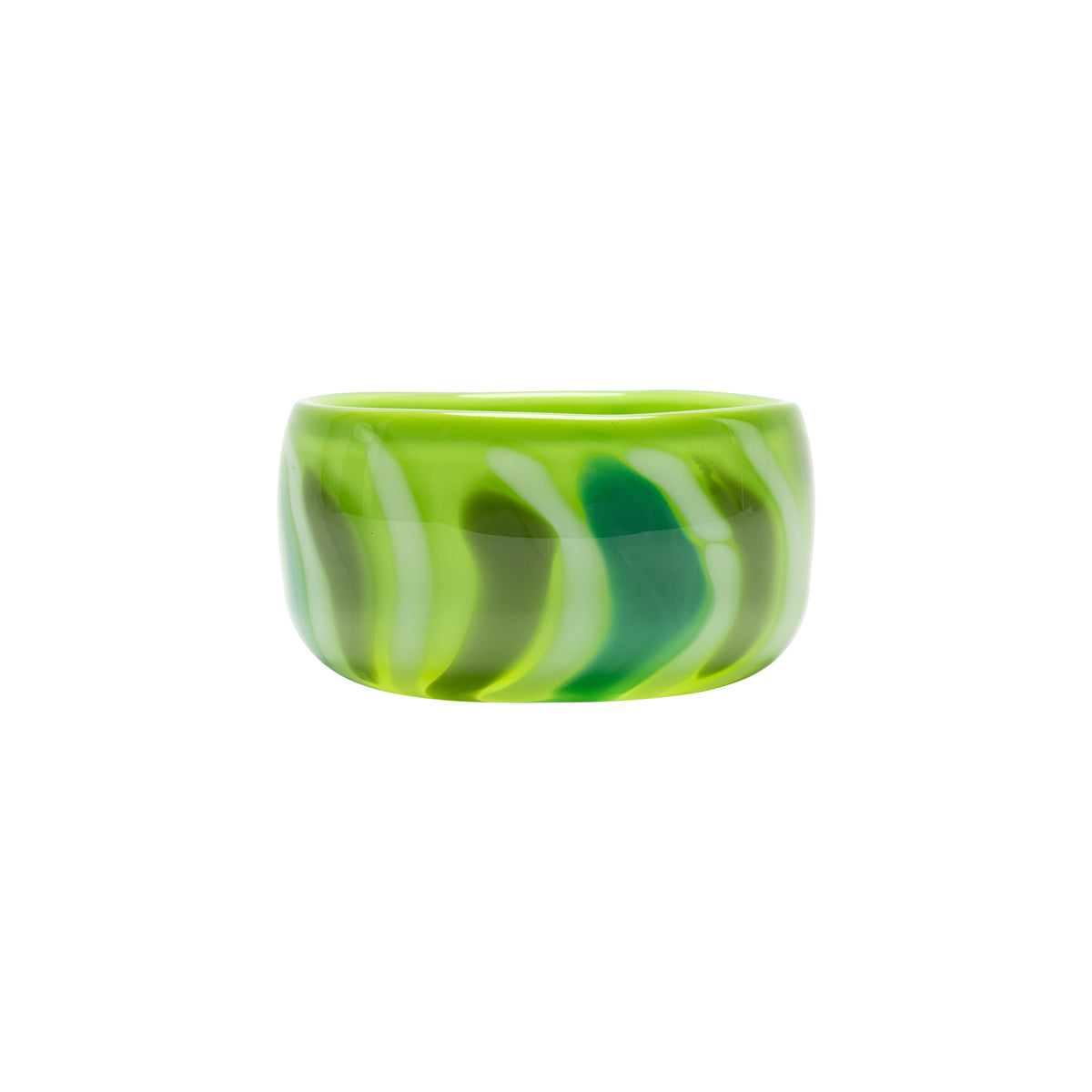 Green Bowl with Pistachio and Jade Stripes