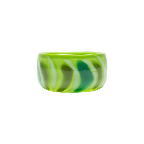 Green Bowl with Pistachio and Jade Stripes