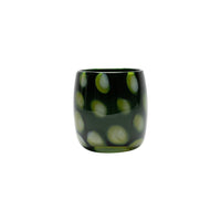 Metallic Forest Green Vase with Lime Spots