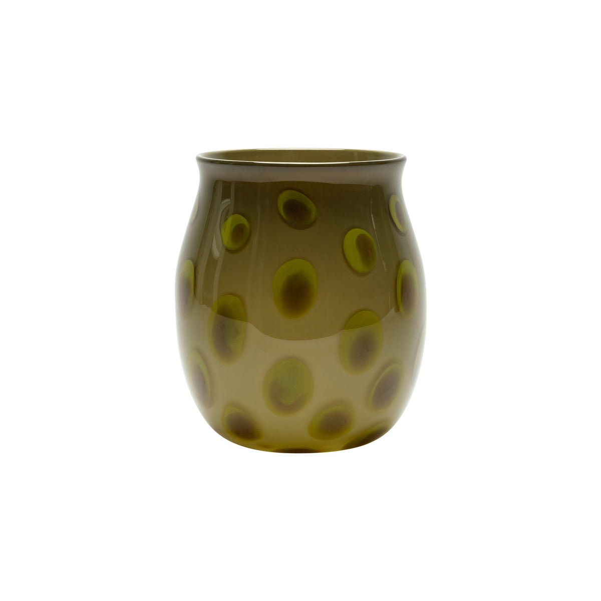 Dark Olive Vase with Pistachio and Olive spots