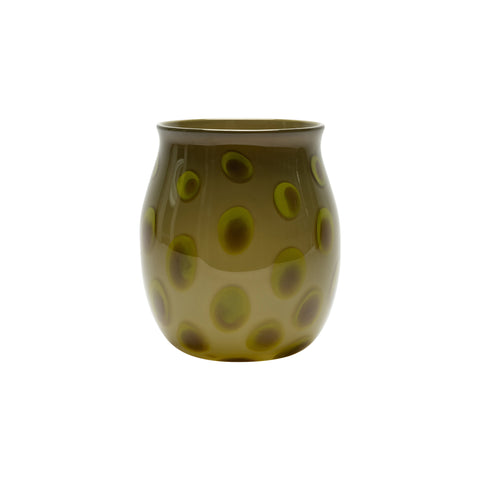 Dark Olive Vase with Pistachio and Olive spots