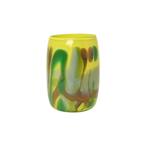 Lime Green Vase with Pistachio and Jade Green Strokes