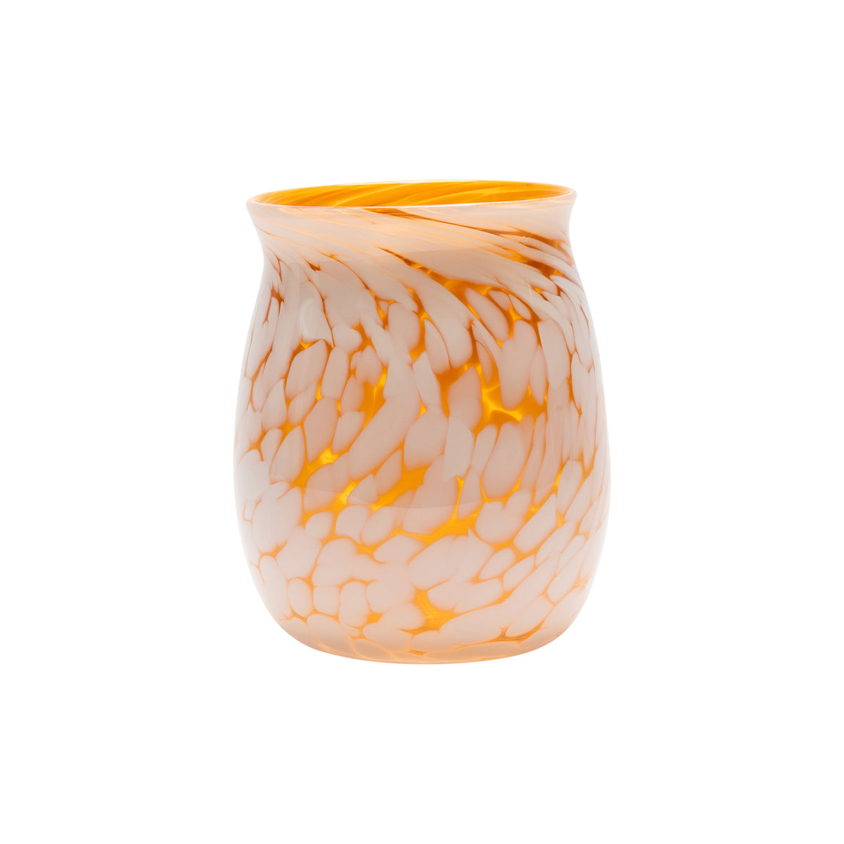 Transparent Sienna Vase with White Spots