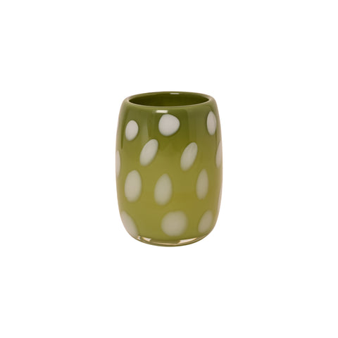 Pistachio Vase with White Spots