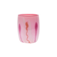 Bubblegum Pink Vase with Flamingo, Rose and White Strokes