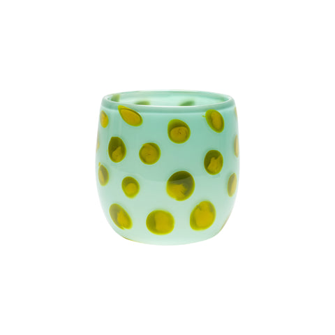 Seafoam Vase with Pistachio and Yellow Spots