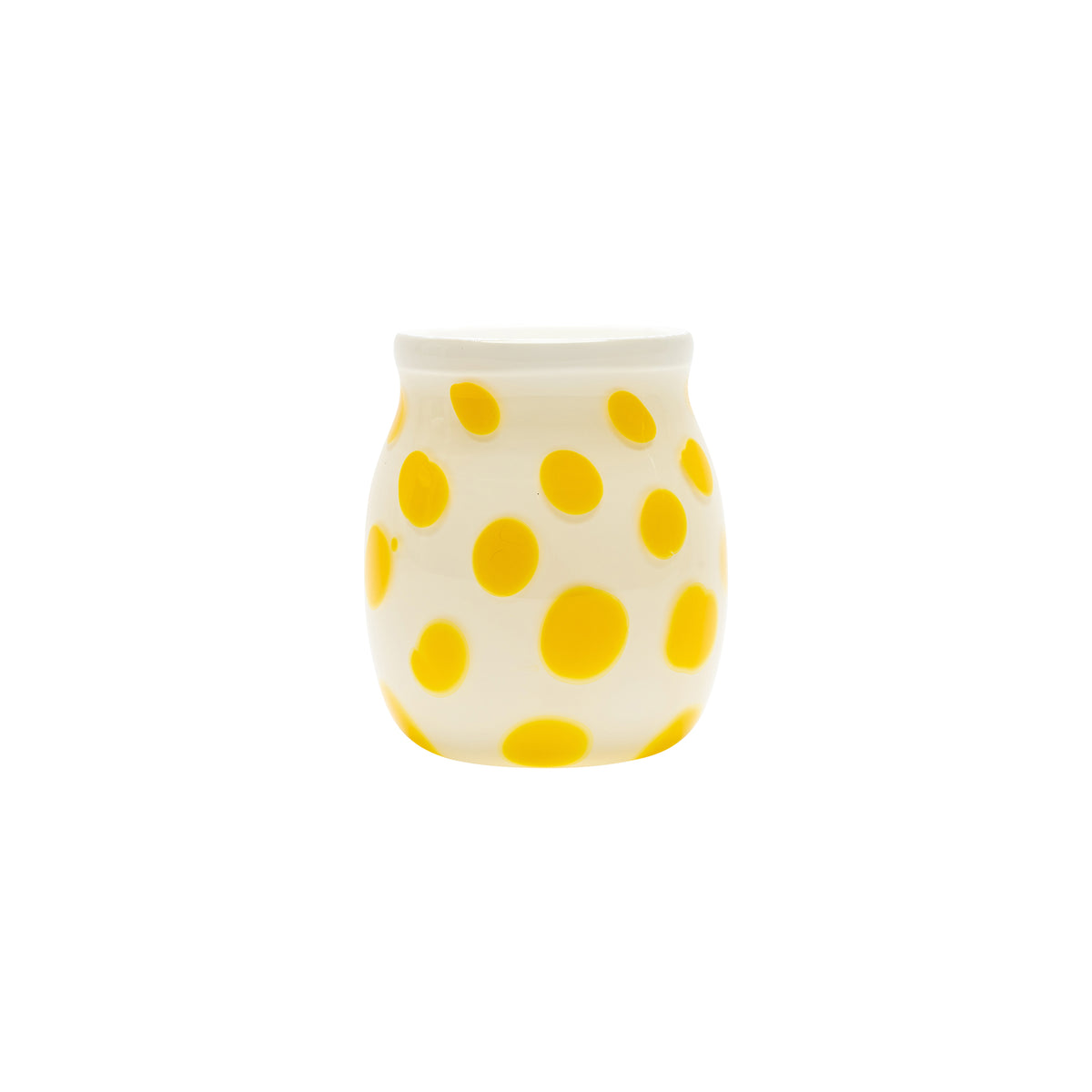 White Vase with Yellow Spots